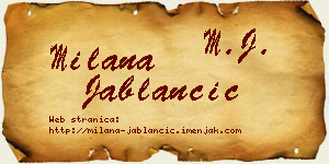 Milana Jablančić vizit kartica